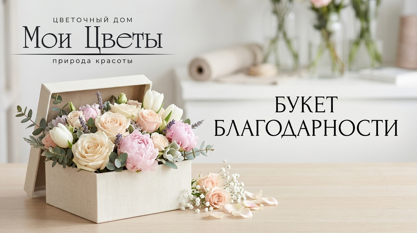 Букет из роз и пионов в знак благодарности, доставка цветов в Кarpinsk