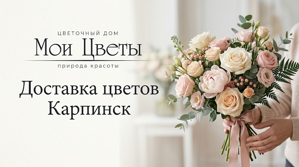 Букет роз и пионов для подарка в Карпинске