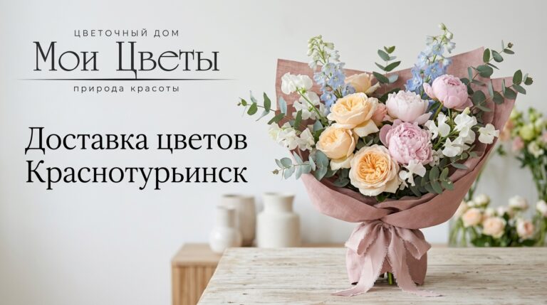 Букет из роз и пионов для доставки в Краснотурьинск