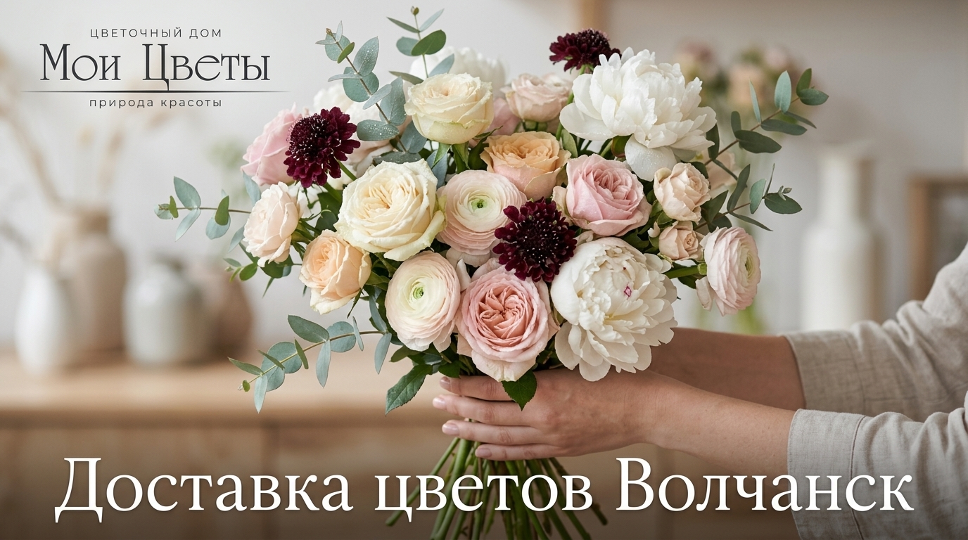 Букет роз и пионов для доставки в Волчанске