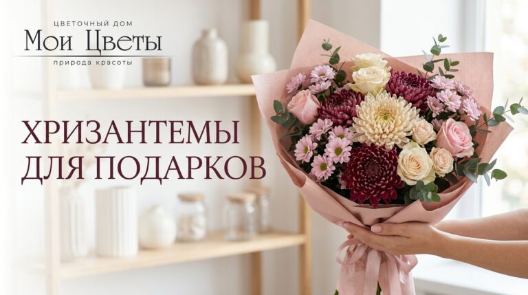 Букет хризантем с другими цветами для подарка