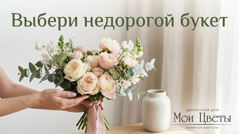 Красивая композиция из недорогих цветов для подарка