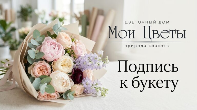 Открытка с поздравлением к цветочному букету
