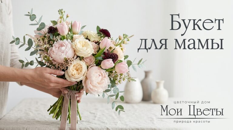 Яркий букет цветов для мамы на праздник