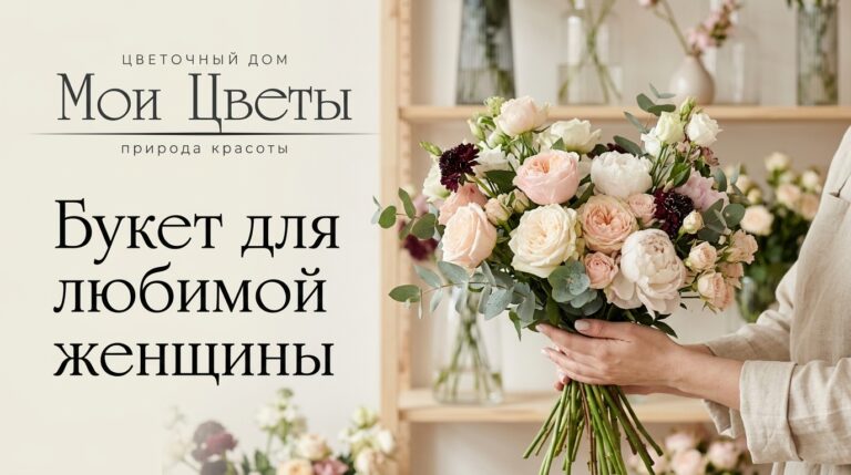 Красивый букет для любимой женщины с розами и пионами в Крапивинске