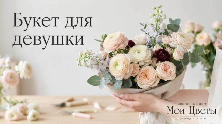 Букет цветов для девушки, включающий розы и пионы