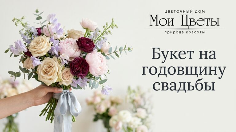 Букет роз и пионов для годовщины свадьбы в Крапивинске