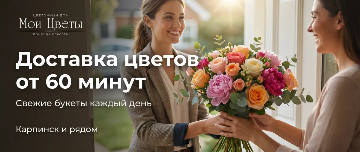 Доставка цветов от 60 минут — «Мои Цветы», Карпинск